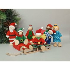 Набор мини куколок Семейка Новый год, деревянные маленькие игрушки Ja Milin Ka