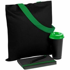 Набор Velours Bag, черный с зеленым NO Name