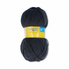 Пряжа Семеновская Olga (Ольга ПШ) графит (951), 50%шерсть/50%акрил, 392м, 100г, 3шт