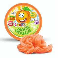 Тесто для лепки CRAZE Magic Dough "Фруктовая фантазия", оранжевое с ароматом персика, 70 г, тесто-пластилин попрыгунчик