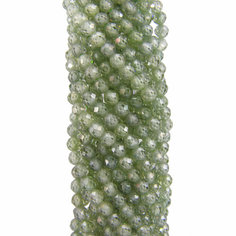Фианит с огранкой Prasiolite 3 мм (нить 12 см) бусины, камни для рукоделия Нестандарт