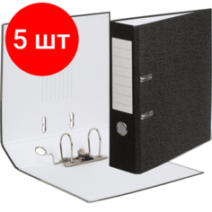 Комплект 5 штук, Папка-регистратор 80мм, А4, Экономи Элемент, мрамор, мет угол, реестр Noname