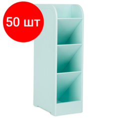 Комплект 50 штук, Подставка-органайзер для канц. принадле-ей Deli 8933, 5 отделений, зеленый