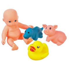 Крошка Я Набор игрушек для ванны «Малыш и 3 игрушки», цвет микс