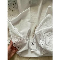 Ткань Блузочно-плательное однотонное шитье с фестонами по обеим кромкам, 1 м. Noname