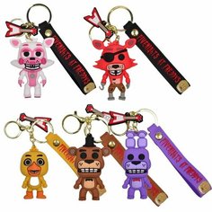 Брелок фигурки Аниматроники, Фредди, Фокси, Чика, Бони, 5шт. Нет бренда