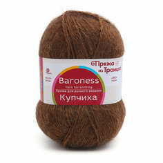 Пряжа для вязания из Троицка Купчиха 100г, 300м (50% верблюжья шерсть, 50% акрил) (165 темно-бежевый), 10 мотков Троицкая камвольная фабрика