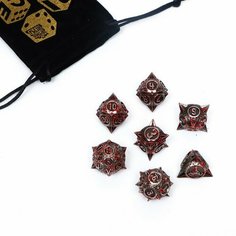 Время игры Набор кубиков для D&D (Dungeons and Dragons, ДнД) "Время игры", серия: D&D, 7 шт, кровавые