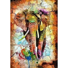 Картина по номерам Paintboy "неоновый Слон попарт, пустыня, сафари, песок, Африка, барханы"