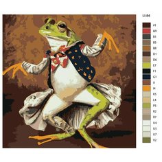 Картина по номерам,"Живопись по номерам", 40 x 40, LI-84, лягушка в костюме