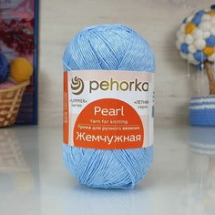 Пряжа пехорка Жемчужная (Пехорка), Св. голубой - 60, 50% хлопок, 50% вискоза, 5 мотков, 100 г, 425 м.