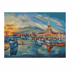 Алмазная мозаика ТРИ совы "Сочи", 50*70см, холст, картонная коробка с пластиковой ручкой