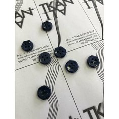 Пуговица пластиковая рубашечная четырехпрокольная, 1 шт. Noname