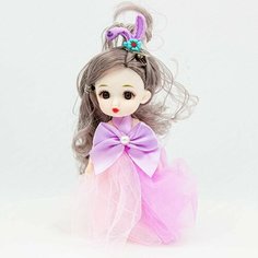 Шарнирная кукла Smile в фиолетовом платье с бантом 16 см Walala Girl