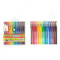 Набор гелевых ручек, 12 цветов, с блёстками, с резиновыми держателями, в блистере Noname