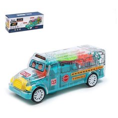 Автобус «Шестерёнки», свет и звук, работает от батареек, цвет синий Noname