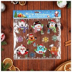 Наклейки на окна "Новогоднее ассорти-4", 30 х 25 см Noname