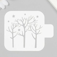Трафарет "Деревья" 9х9 см, 3 штуки Noname