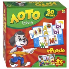 Настольная игра Рыжий кот Лото + пазлы Азбука ИН-6061