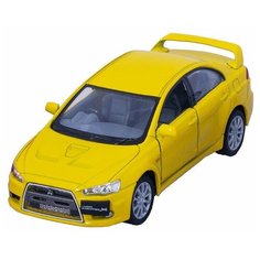Машинка Кинсмарт Mitsubishi Lancer Evolution X 1:36, жёлтый Kinsmart