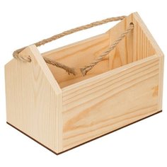 Заготовка для декорирования Mr. Carving "Ящик низкий с веревочной ручкой", 12х20 см, арт. ВД-741