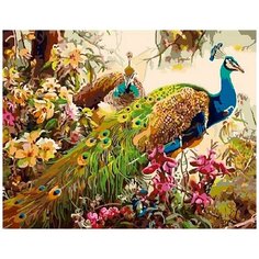 Картина по номерам "Пестрые павлины", 40x50 см ВанГогВоМне