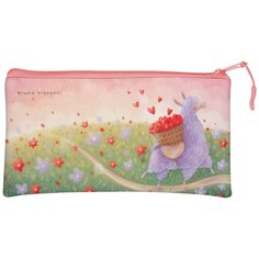 Папка на молнии BrunoVisconti, А6 (23 х 12 см), "лавандовые ламы. Сердечки", Арт. 14-003/10