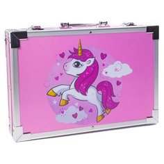 Набор для рисования "Чемодан творчества" с красками, в алюминиевом чемоданчике, Единорог розовый Smart Toys