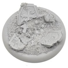 Подставка для миниатюр (Вархаммер, Warhammer и пр.) круглая "Graveyard Bases / Кладбище", 50 мм, непокрашенная, 1 шт. Micro Art Studio