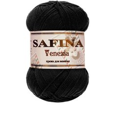 Пряжа К "SAFINA" Venezia (100 г) 002 (черный)/ 2 мотка