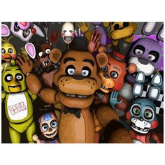 Картина по номерам на холсте игра Five nights at Freddys - 8777 Г 30x40
