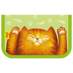 Мульти-Пульти Пенал Lazy Cat ПK1_44854, зеленый/оранжевый