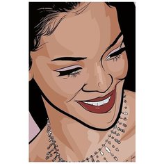 Картина по номерам на холсте музыка Рианна (Rihanna) - 8898 В 60x40