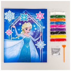 Фреска песком "Эльза", Холодное сердце + блёстки Disney