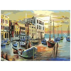 Остров сокровищ картина по номерам Гавань, 39,5 х 29 см, разноцветный