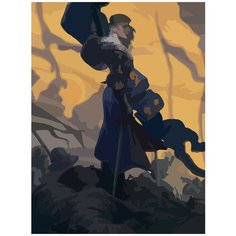 Картина по номерам на холсте настольная игра Гвинт Ведьмак Геральт Цири - 6931 В 30x40