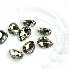 Декоративные кристаллы для рукоделия стеклянные капля 10 шт размер 18х13 мм, цвет Lt.Col.Topaz - золотисто-бежевый КафеБижу