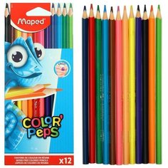 Maped Карандаши пластиковые 12 цветов, Maped Pulse, трёхгранные