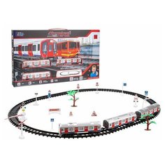 Железная дорога "Beboy", 28 деталей, световые и звуковые эффекты, 4 варианта сборки, площадь трека 111х70 см