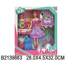 Кукла 2128 с платьями и аксесc. в кор. Нет бренда