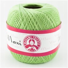 Пряжа для вязания Maxi (Макси) Madame Tricote, Турция, Состав: 100% хлопок, 100 гр./565м./3 шт./5352 салатовый