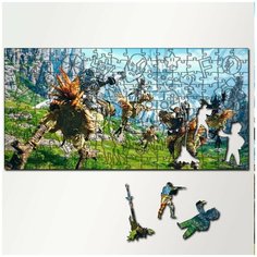 Пазл из дерева с фигурками, 230 деталей, 46х23 см игры Final Fantasy XIV - 5306 Puzzle Wood