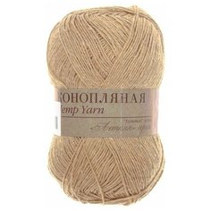 Пряжа Пехорка Конопляная 2 шт по 50г (2х280м) цвет 124 песочный, состав: 70% хлопок+30% конопля