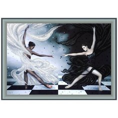 Набор для вышивания бисером RK LARKES "Белое и чёрное", 38x26 см