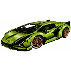 Конструктор Technic Автомобиль Суперкар Supercar Ламба Ламборгини 80096 Lamborghini Sian FKP 37 Green, зеленый, 3696 дет. Zhbo