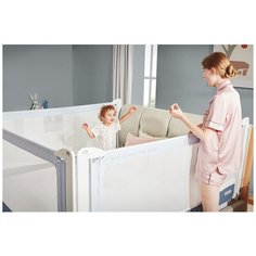 Защитный бортик 200 см. на родительскую кровать CHOC CHICK, версия LUXE, высота - 97 см. серый, на одну сторону кровати