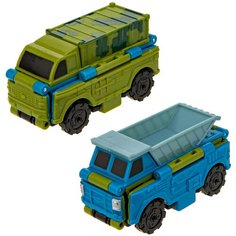 Машинка 1 TOY Transcar Double 2 в 1: Транспортер/Самосвал Т20713, 8 см, зеленый/синий