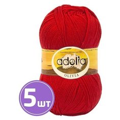 Пряжа Adelia OLIVIA (11), красный, 5 шт. по 100 г