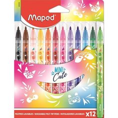 Фломастеры Maped Mini Cute, 12 цветов, набор, смываемые (845404)