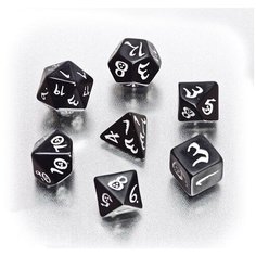 Набор кубов ДнД / DnD / ролевые игры / настольные игры / D20 D6 D10 D8 D4 D12 / Черный пластик Игротей
